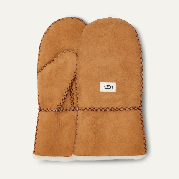Sheepskin Mitten with Stitch Sheepskin Mitten with Stitch